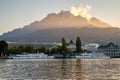 View from Haldenstrasse at the shores over Lake Lucerne Switzerland